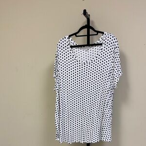 Sejour Black and White Polka Dot Short Sleep Shirt